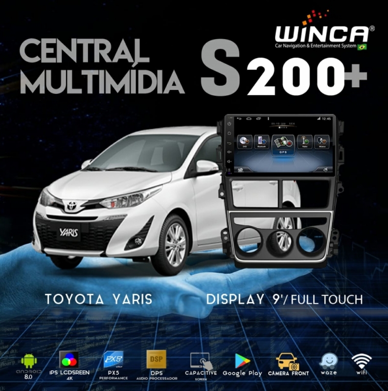 Centrais Multimídia Yaris Anália Franco - Central Multimídia com Android